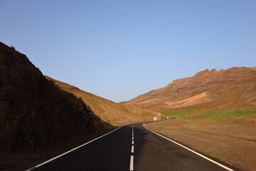 View on a road in Fuerteventura