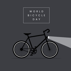 World Bicycle Day, Ride bike and save environment, healthy life, concept, vector illustration, greeting cards, social media post, banner, poster, flyer, billboard