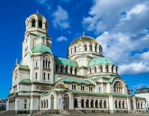 Fototapeta na wymiar St. Alexander Nevsky Cathedral in Sofia, Bulgaria.