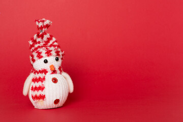 Small Christmas snowman on color table