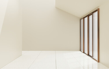 Obraz premium Blank Interior Room Design Background With Empty Wall 3D Rendering