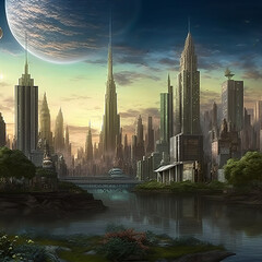 Obraz premium Fantasy New York landscapes