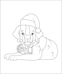 funny Christmas coloring page for kids. Christmas coloring book page for kids