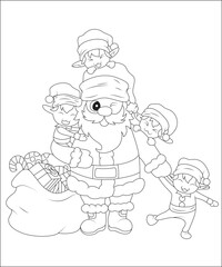 funny Christmas coloring page for kids. Christmas coloring book page for kids