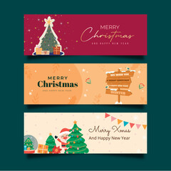 Christmas card with wooden signs.