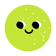 Colorful bright Circle geometry figure. Cartoon vector illustration. Funny basic abstract object for kids with smiling face. Geometry, education, abstraction concept for banner