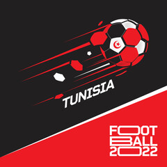 Soccer cup tournament 2022 . Modern Football with Tunisia flag pattern