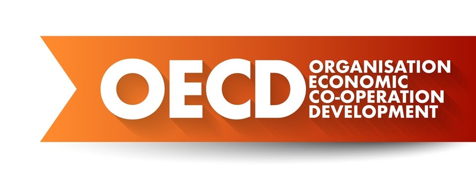 OECD Organisation for Economic Co-operation and Development - global policy forum that promotes policies to improve the economic and social well-being of people, acronym text concept