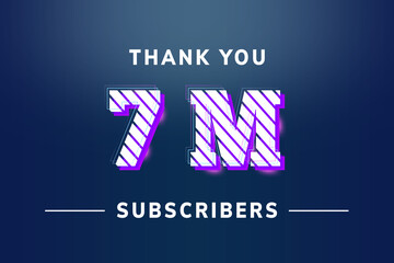 7 Million  subscribers celebration greeting banner with Stripe Design