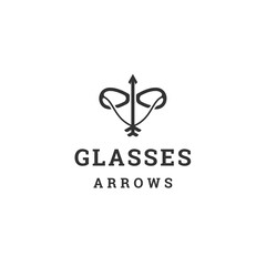 Glasses arrow logo icon design template flat vector