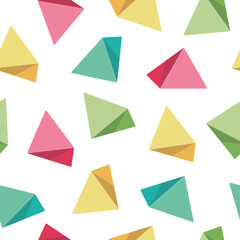 Pattern of colorful triangles, seamless illustration of bright pyramids of marmalade.