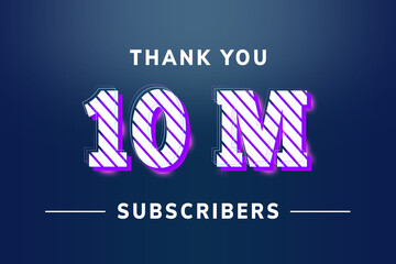 10 Million subscribers celebration greeting banner with Stripe Design