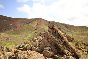 View on volcanes de Bayuyo to Fuerteventura
