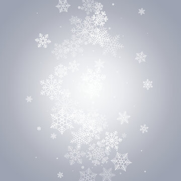 Gray Snowfall Vector Gray Background. Falling