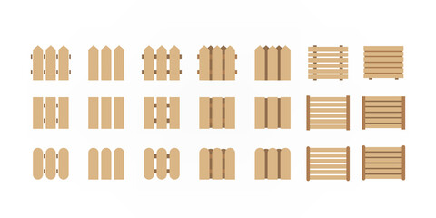 Set of different fence planks illustration