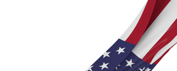 American Flag or United States of America national flag background in sunlight, close up