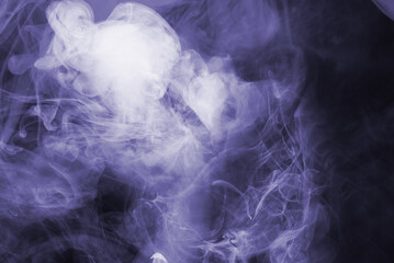 White steam on a black background.