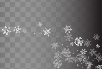 Gray Snowfall Vector Blue Background. Fantasy