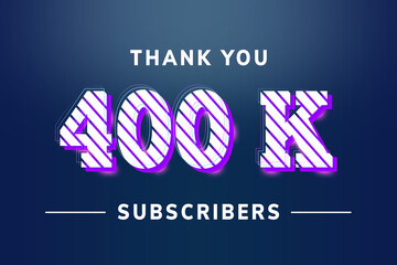 400 K  subscribers celebration greeting banner with Stripe Design