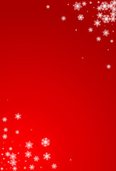 White Snowflake Vector Red Background. New Gray