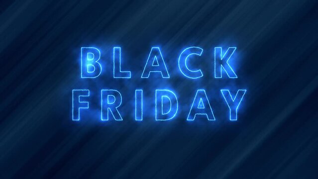 Black Friday Smoky Blue Typography on Dark Background. Animated Haz Smokes Text Effect For Black Friday Sale and advertising 