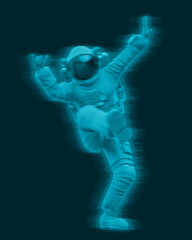 astronaut is dancing with style