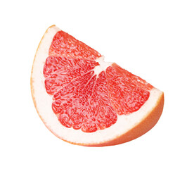 One slice of grapefruit isolated on white background