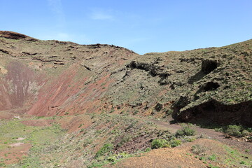 View on a volcano in the Chinijo Archipelago Natural Park to Lanzarote
