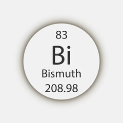 Bismuth symbol. Chemical element of the periodic table. Vector illustration.