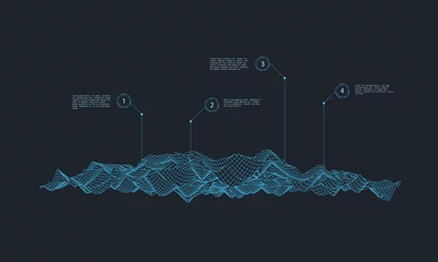 Foto op Canvas Abstract wireframe background. Modern infographic composition. Digital technology cyberspace. Vector illustration. © Mikser45