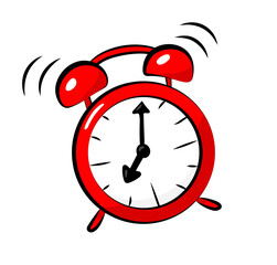 Czerwony budzik ilustracja red alarm clock illustration budzik