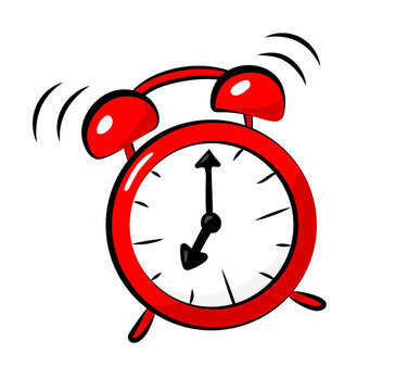 Czerwony budzik ilustracja red alarm clock illustration budzik