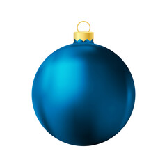Blue Christmas tree toy Realistic color illustration