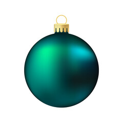 Dark green Christmas tree toy or ball Volumetric and realistic color illustration