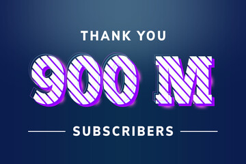 900 Million  subscribers celebration greeting banner with Stripe Design