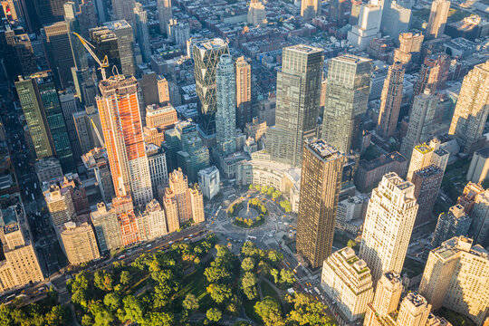 Columbus Circle New York City Manhattan Aerial