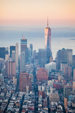 Downtown Freedom Tower New York City Manhattan Aerial