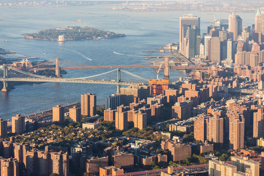 Manhattan Bridges to Brooklyn - New York City Aerial