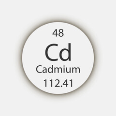Cadmium symbol. Chemical element of the periodic table. Vector illustration.