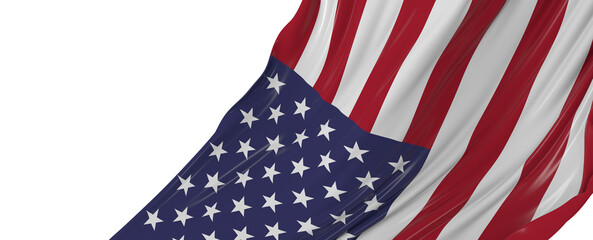 Obraz premium American flag on grey background. Copy space
