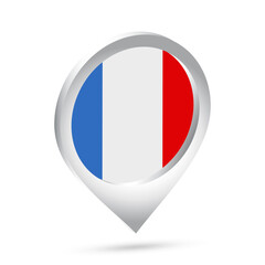 France flag 3d pin icon