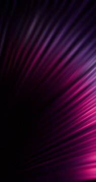 Vertical video. Color gradient rays. Music abstract background. Defocused neon purple pink laser light motion on dark black striped free space texture. Shot on RED Cinema Camera.