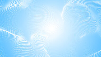 Abstract dot white blue wave pattern gradient  texture technology background.