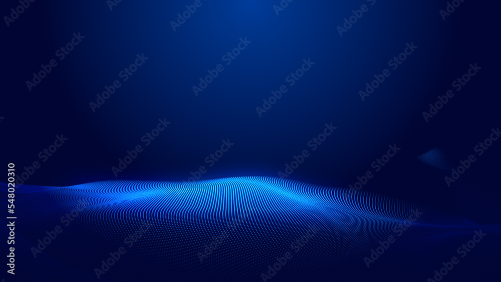 Canvas Prints abstract dot blue wave gradient texture technology background.