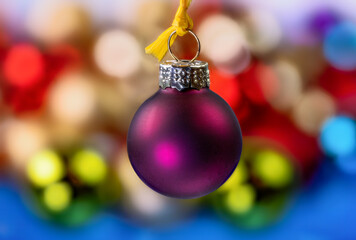 Hanging purple christmas ornament