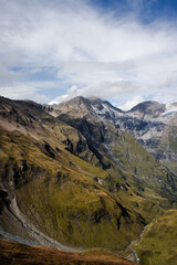 Fototapeta premium View of the Austrian Alps on the Grossglockner. Sunny day in the mountains. Landscape 