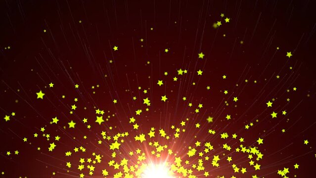 Flying Stars Shape Animation, Holidays Celebration Background, Loop
