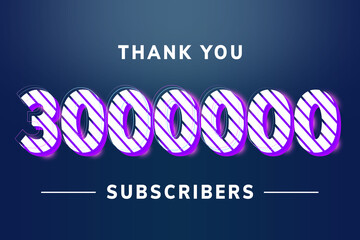3000000 subscribers celebration greeting banner with Stripe Design