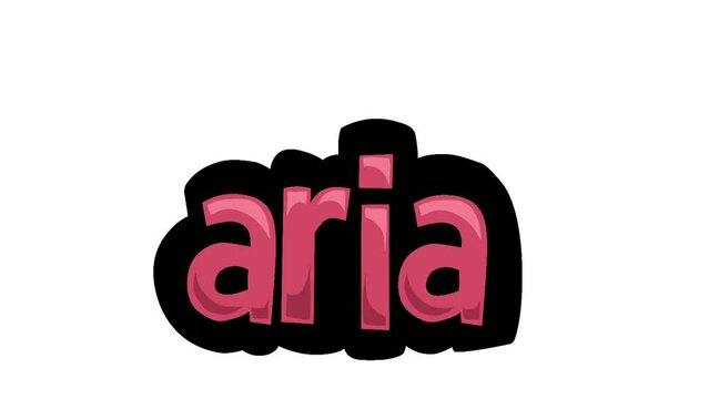 White screen animation video written ARIA