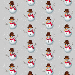 snowman pattern grey back